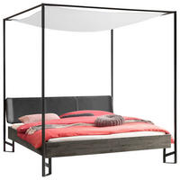 HIMMELBETT 140/200 cm  Anthrazit, Akaziefarben, Dunkelgrau   - Dunkelgrau/Anthrazit, Natur, Holz/Textil (140/200cm) - Hasena