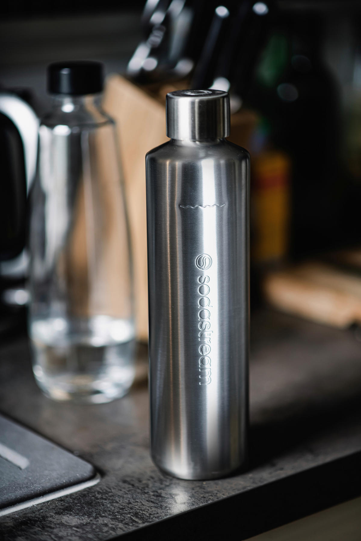 WASSERSPRUDLER DUO INKL. METALLFLASCHE  - Anthrazit, Basics, Glas/Kunststoff (15.8/44/31cm) - SodaStream