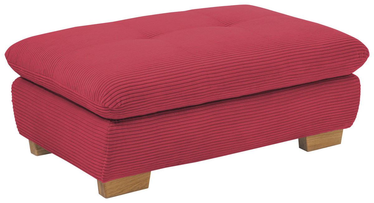 HOCKER Cord Beere  - Eichefarben/Beere, Design, Holz/Textil (106/43/74cm) - SetOne by Musterring