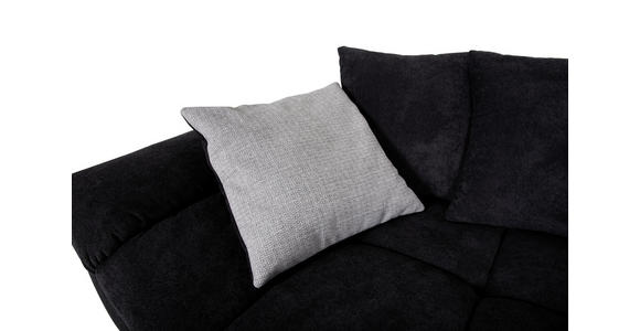 ECKSOFA Grau, Schwarz Webstoff  - Schwarz/Grau, Design, Textil/Metall (337/228cm) - Carryhome