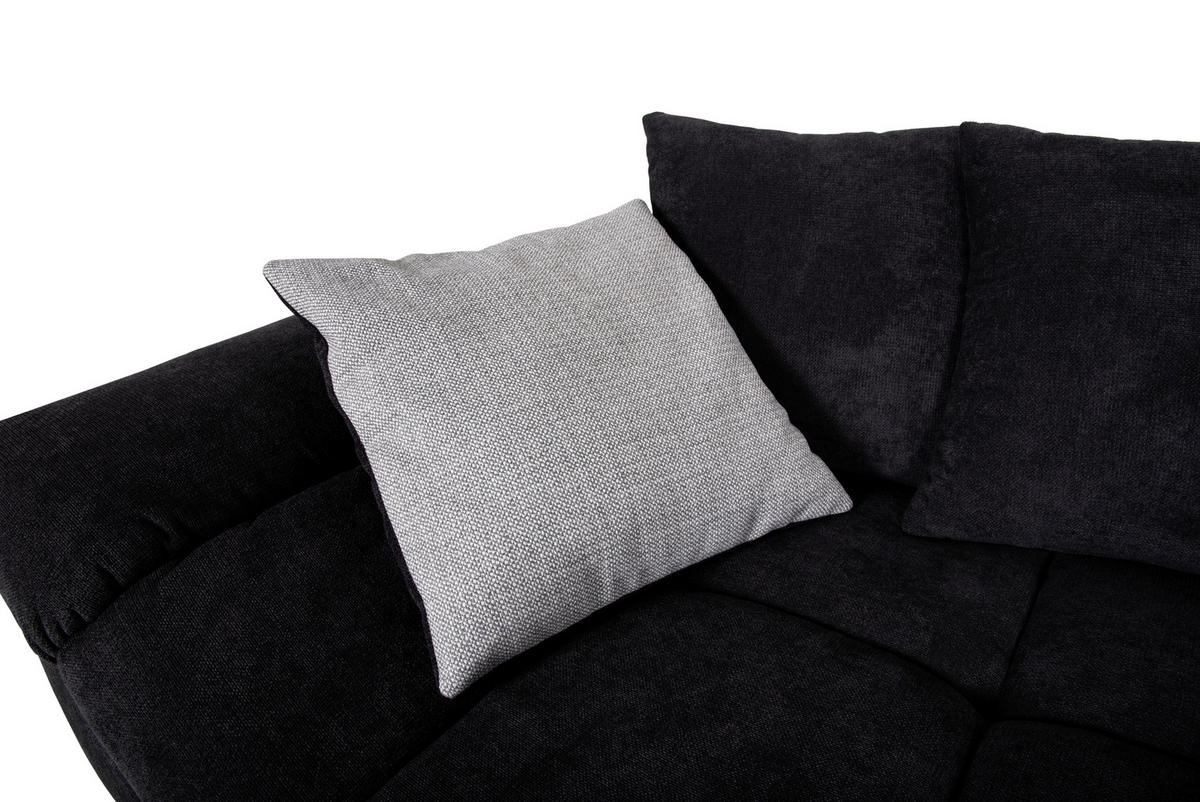 SEDEŽNA GARNITURA, tkanina siva, črna  - siva/črna, Design, kovina/tekstil (337/228cm) - Carryhome