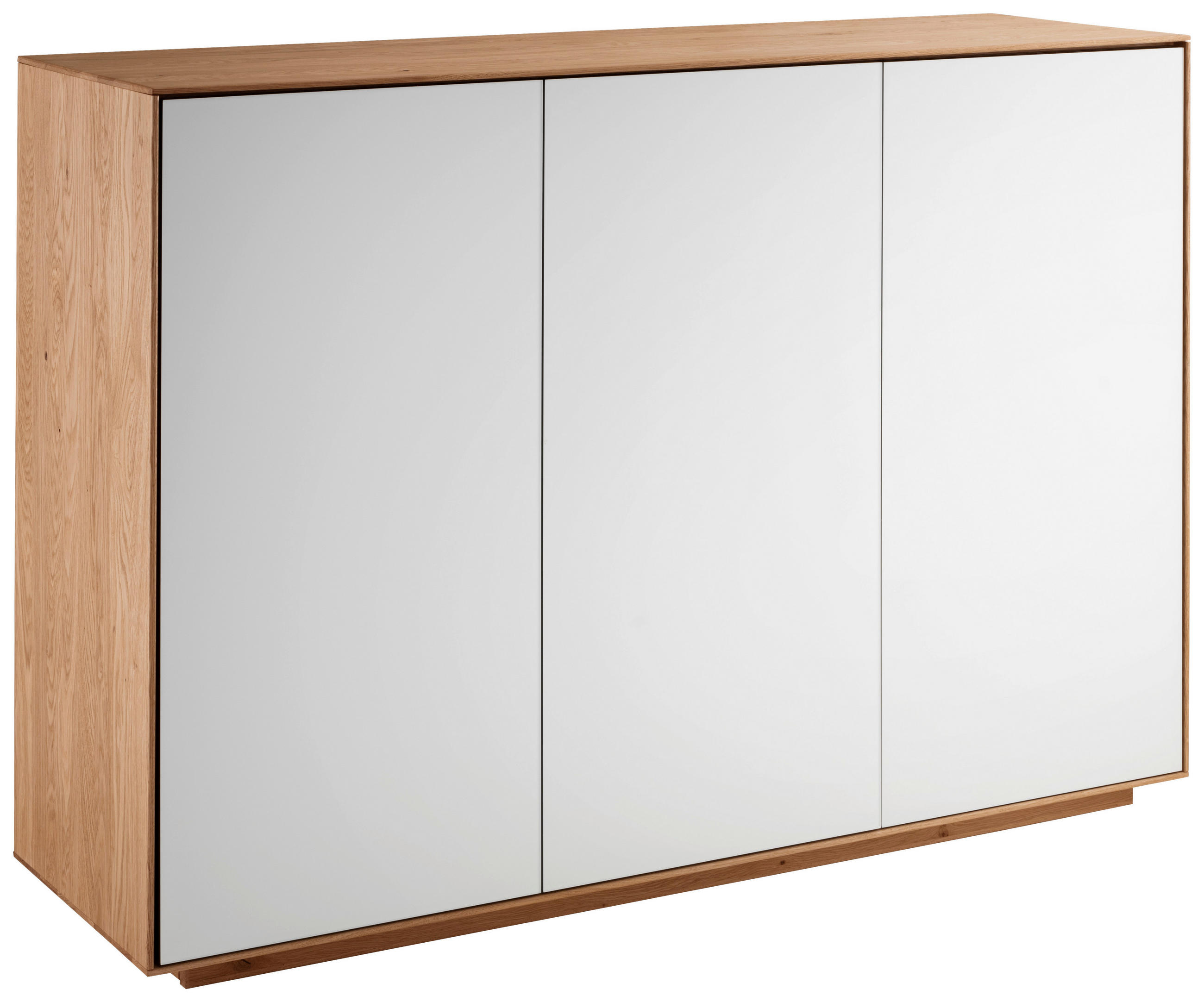 KOMMODE Riva  in 119/84/37 cm  - Wildeiche/Weiß, KONVENTIONELL, Glas/Holz (119/84/37cm) - Linea Natura