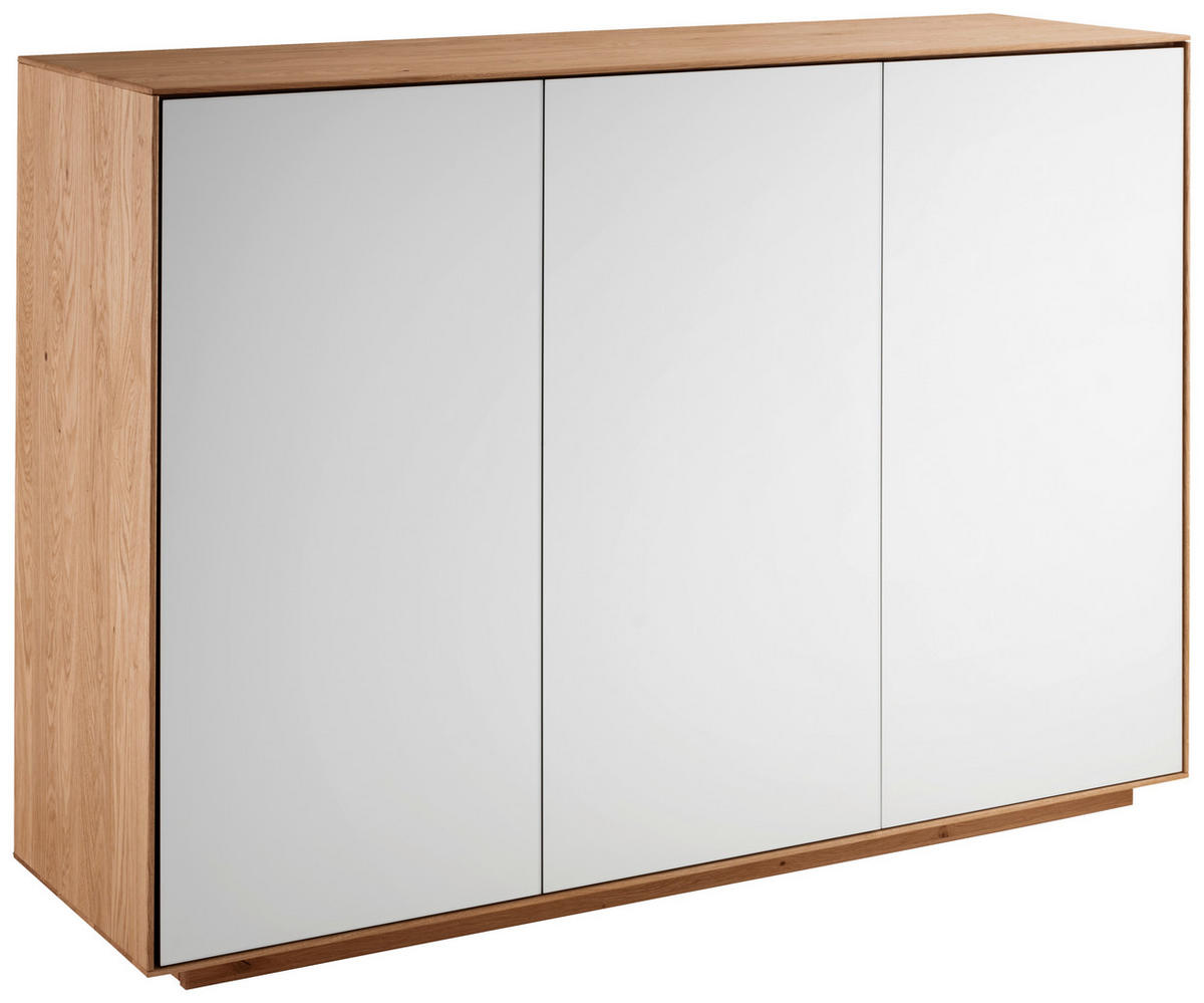 KOMMODE Riva  in 119/84/37 cm  - Wildeiche/Weiß, KONVENTIONELL, Glas/Holz (119/84/37cm) - Linea Natura