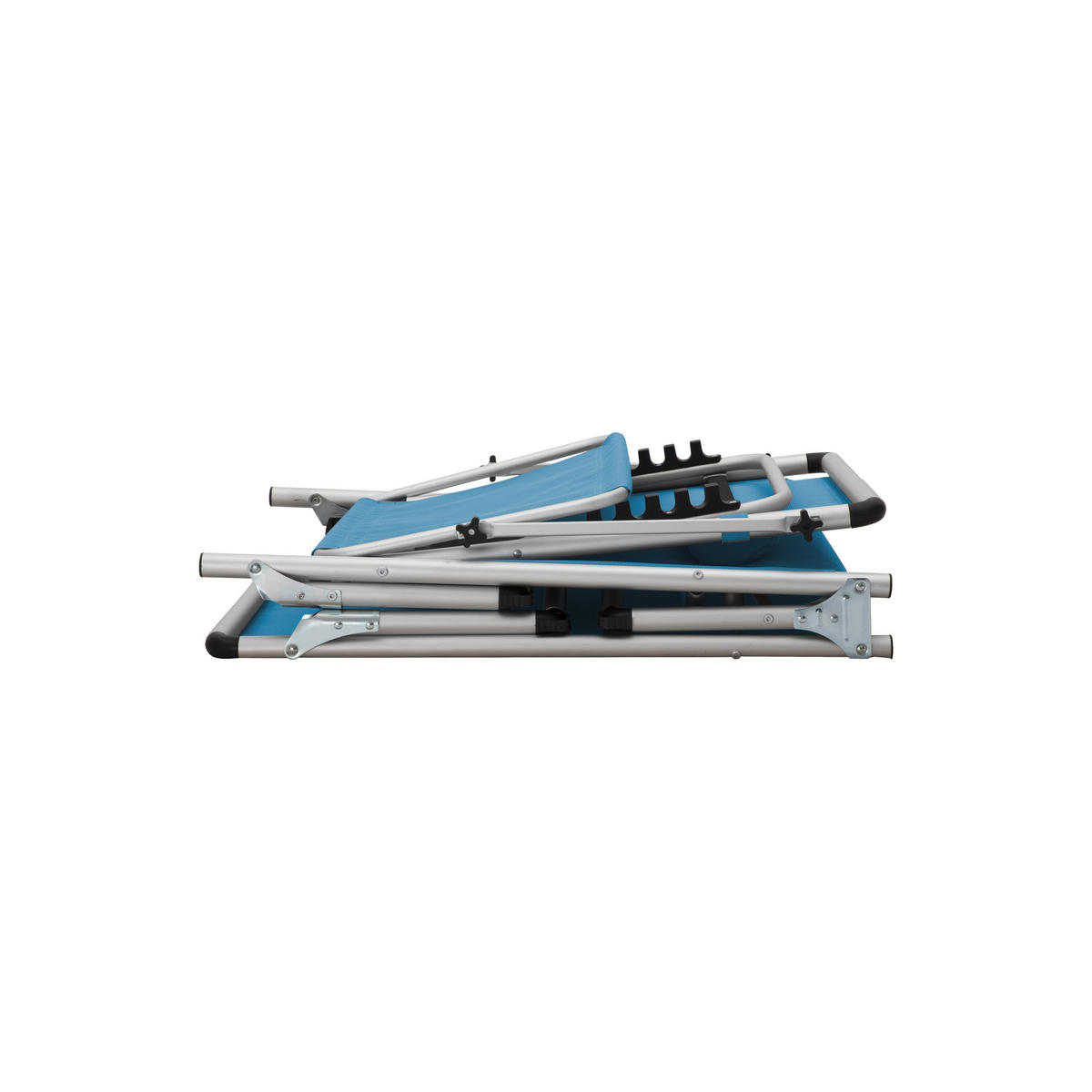 GARTENLIEGE 61/74/190 cm  - Silberfarben/Hellblau, Basics, Textil/Metall (61/74/190cm) - Modante