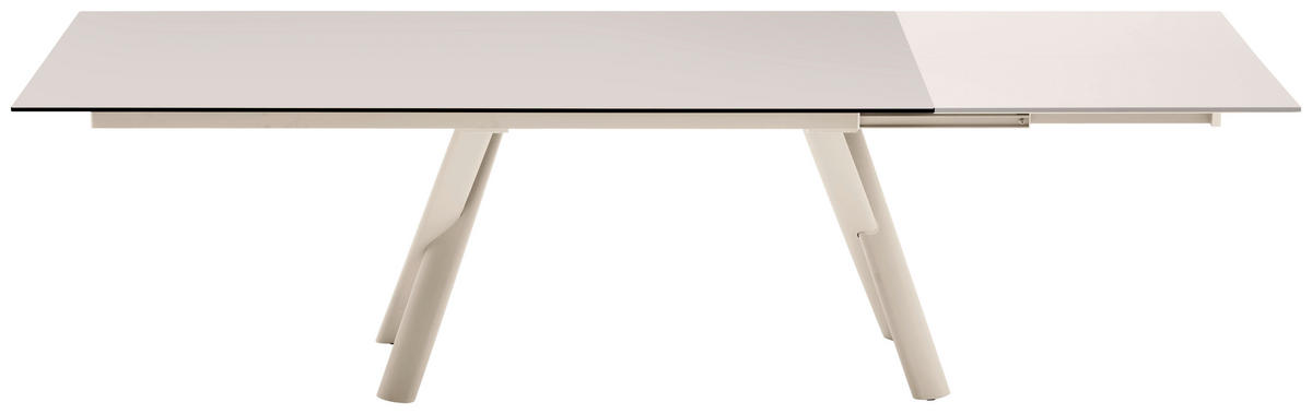 ESSTISCH Weiß, Champagner rechteckig  ausziehbar  - Champagner/Weiß, Design, Keramik/Metall (200-280/100/76cm) - Connubia 