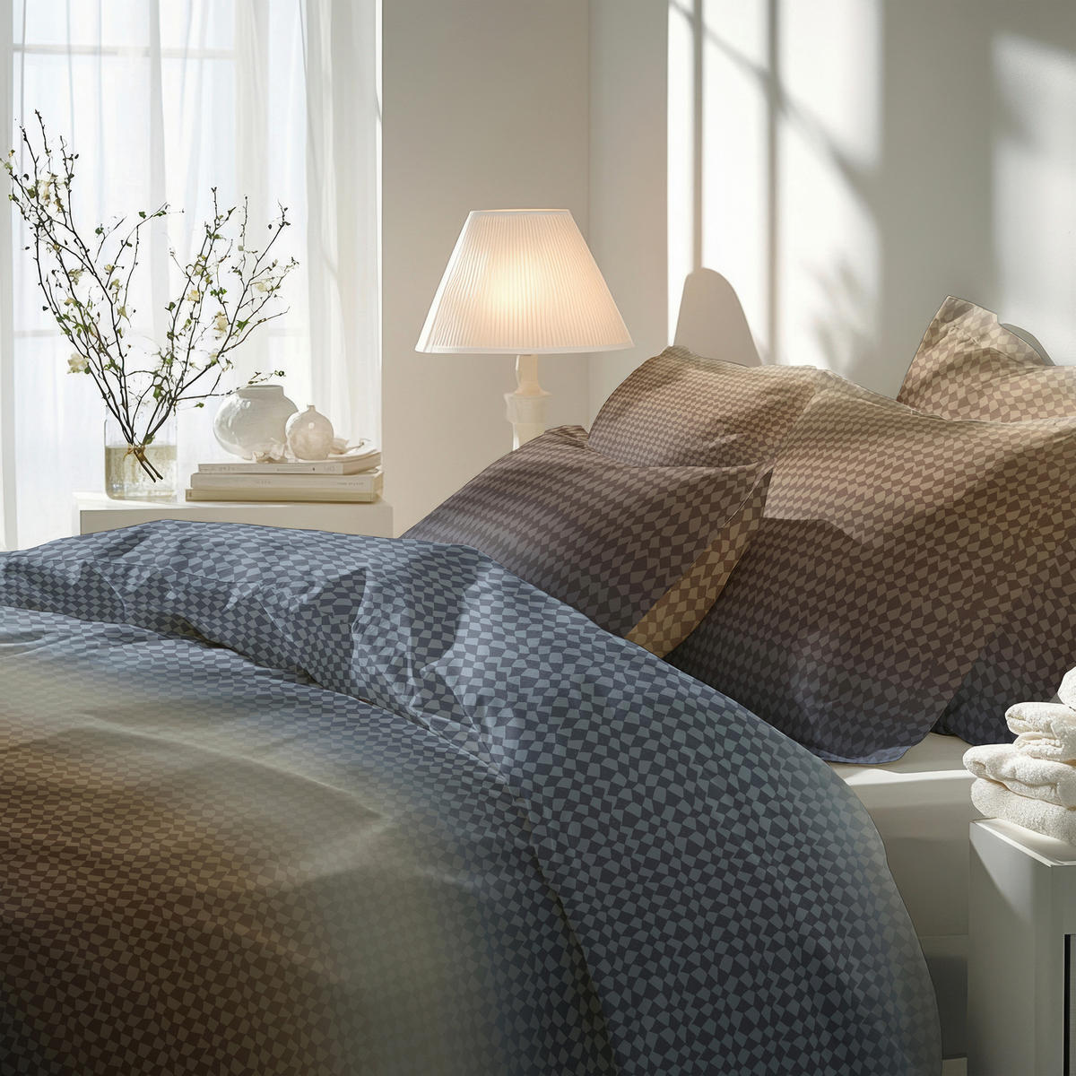 BETTWÄSCHE 3-teilig Satin 200/200 cm  - Dunkelblau, Basics, Textil (200/200cm) - Florella