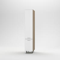 EDÉNYTÁROLÓ SZEKRÉNY - tölgyfa színű/magasfényű fehér, Basics, fa/fém (40/215/56cm) - Carryhome