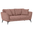 2-SITZER-SOFA in Chenille Altrosa  - Schwarz/Altrosa, KONVENTIONELL, Textil/Metall (190/70/98cm) - Carryhome