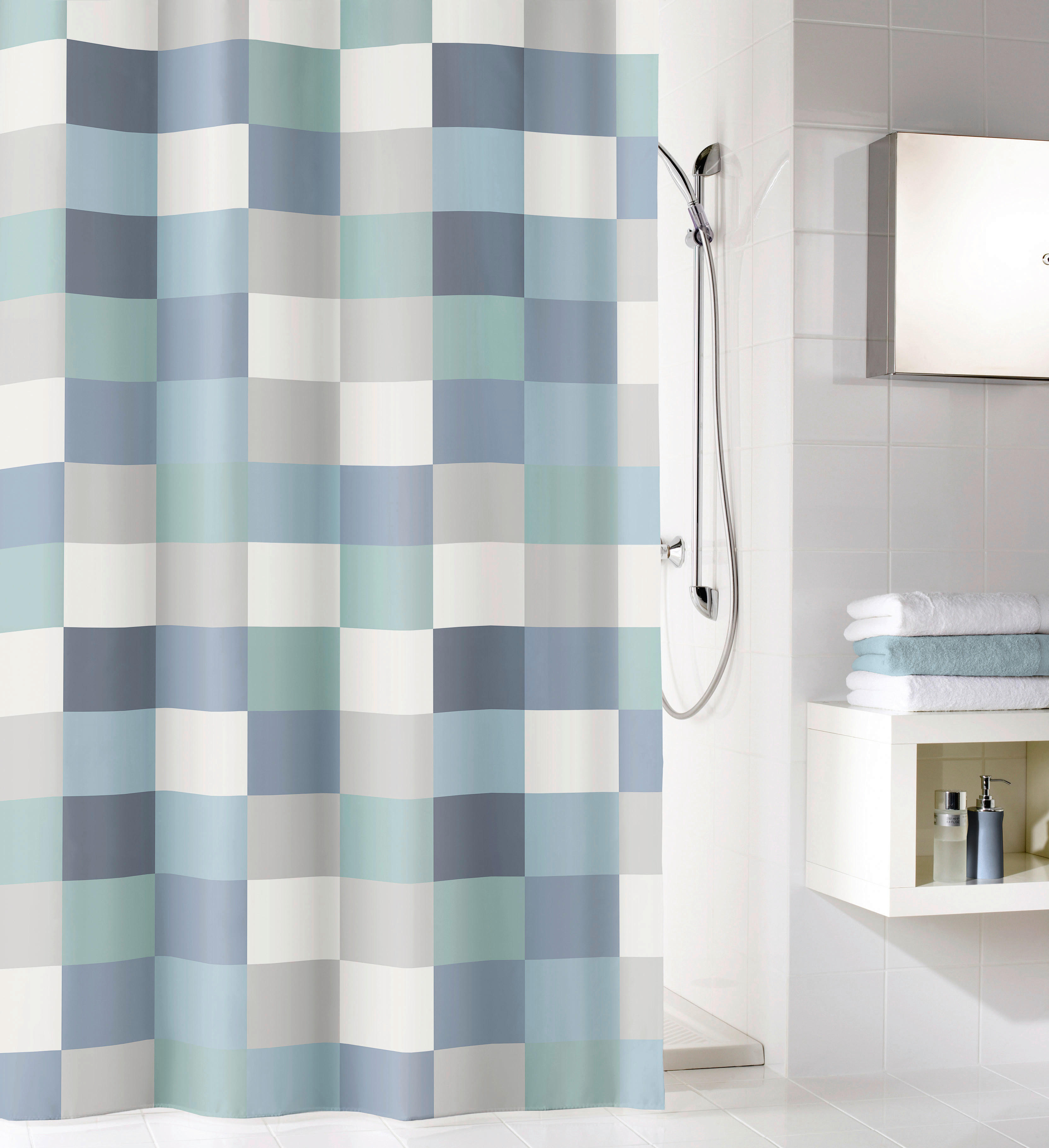 DUSCHVORHANG 180/200 cm  - Blau, Konventionell, Textil (180/200cm) - Kleine Wolke