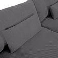 BIGSOFA Cord Dunkelgrau  - Dunkelgrau/Schwarz, KONVENTIONELL, Kunststoff/Textil (260/66/115cm) - Carryhome