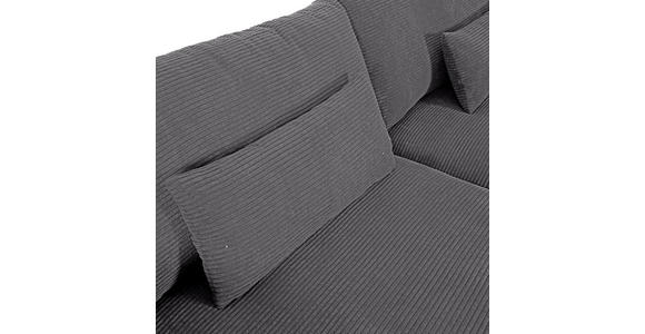 BIGSOFA Cord Dunkelgrau  - Dunkelgrau/Schwarz, KONVENTIONELL, Kunststoff/Textil (260/66/115cm) - Carryhome