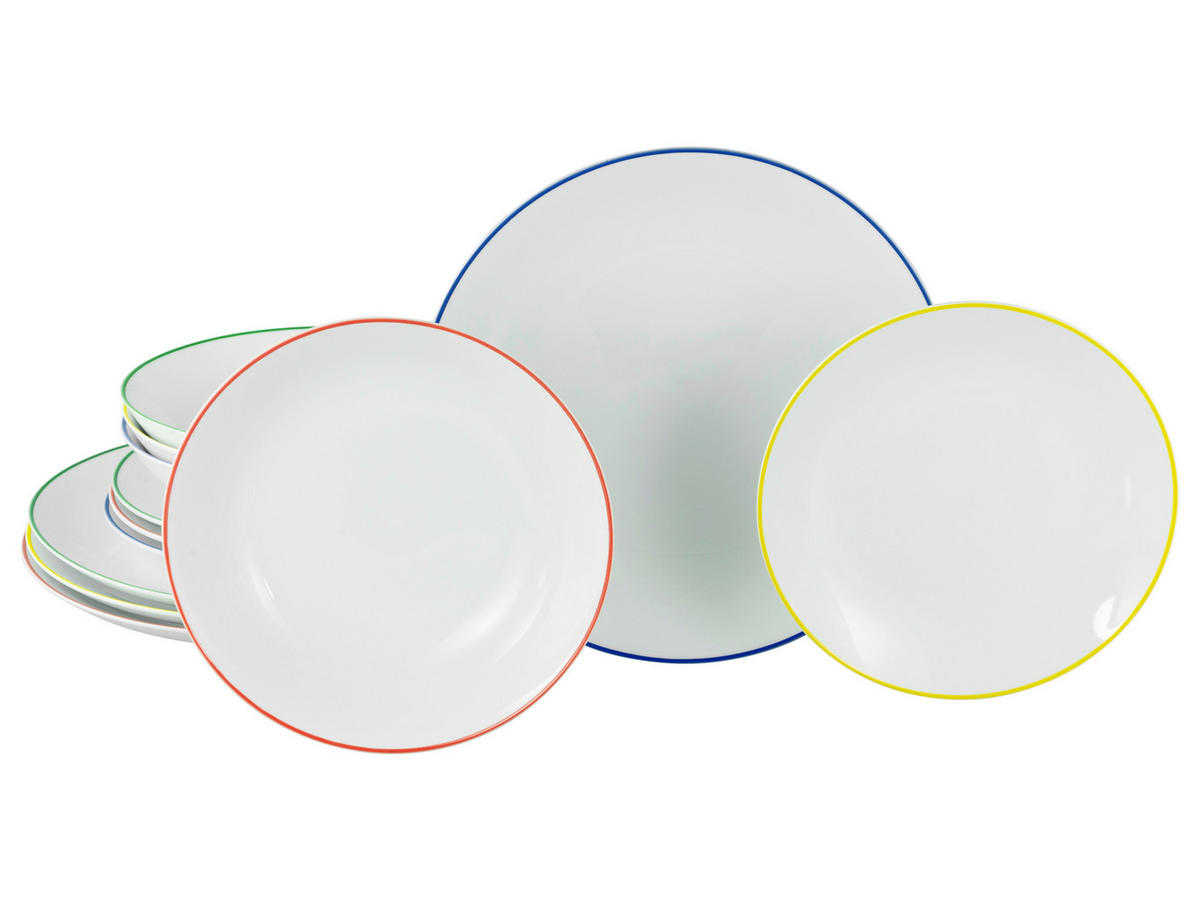 TAFELSERVICE Multicolor Luna Color Line 12-teilig  - Multicolor, Basics, Keramik - Creatable