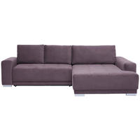 ECKSOFA inkl. Funktionen  in Flachgewebe Rotbraun  293/195 cm  - Rotbraun/Silberfarben, Design, Holz/Textil (293/195cm) - Cantus