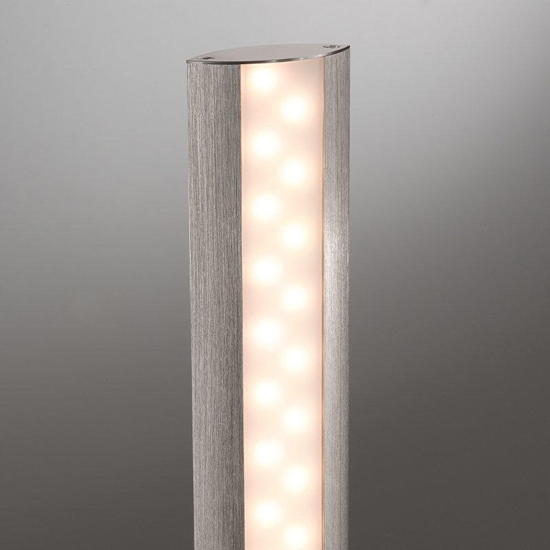 LED-GOLVLAMPA Beat 24/140 cm    - aluminiumfärg/nickelfärgad, Design, metall (24/140cm) - Fischer & Honsel