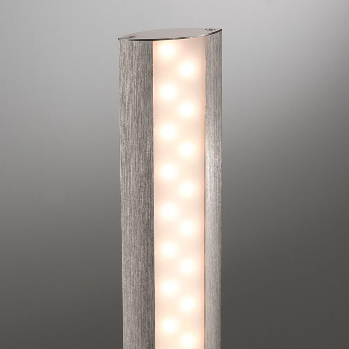 LED-GOLVLAMPA Beat 24/140 cm    - aluminiumfärg/nickelfärgad, Design, metall (24/140cm) - Fischer & Honsel