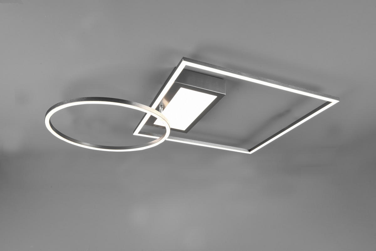 LED PLAFONJERA - boja nikla, Dizajnerski, metal (64,5/9,0/86,5cm)