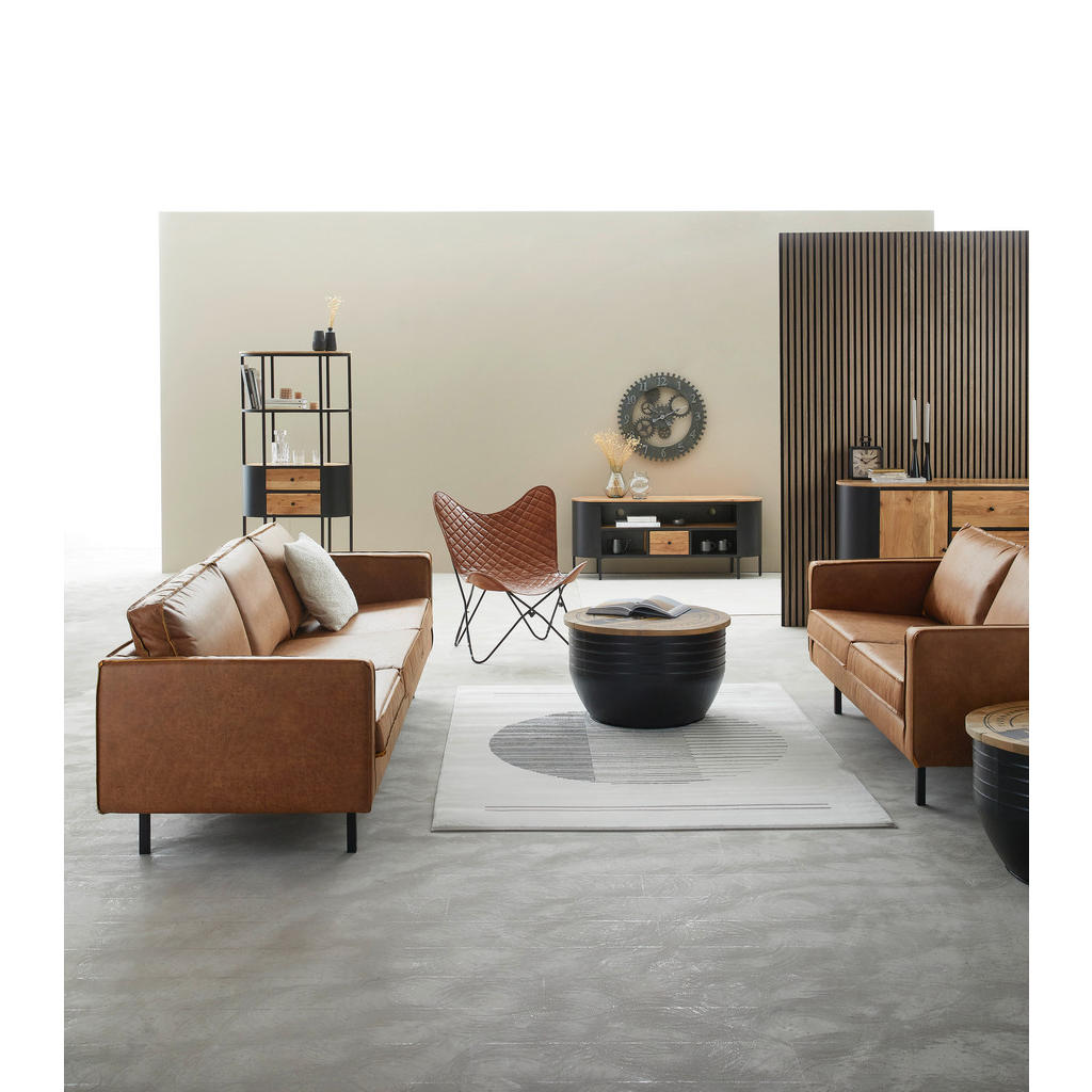 Thumbnail - Ambia Home Tv-Element, Schwarz, Akazie, Metall, Akazie, massiv, 1 Schubladen, 145x60x40 cm, Kabeldurchlass, Kleinmöbel
