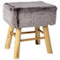 Hocker in Holz, Textil Grau, Naturfarben - Naturfarben/Grau, Trend, Holz/Textil (37/27/42cm) - Ambia Home Hocker in Holz, Textil Grau, Naturfarben - Naturfarben/Grau, Trend, Holz/Textil (37/27/42cm) - Ambia Home