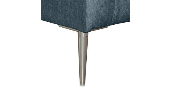 ECKSOFA Dunkelgrau Chenille  - Dunkelgrau/Silberfarben, KONVENTIONELL, Textil/Metall (284/143cm) - Carryhome