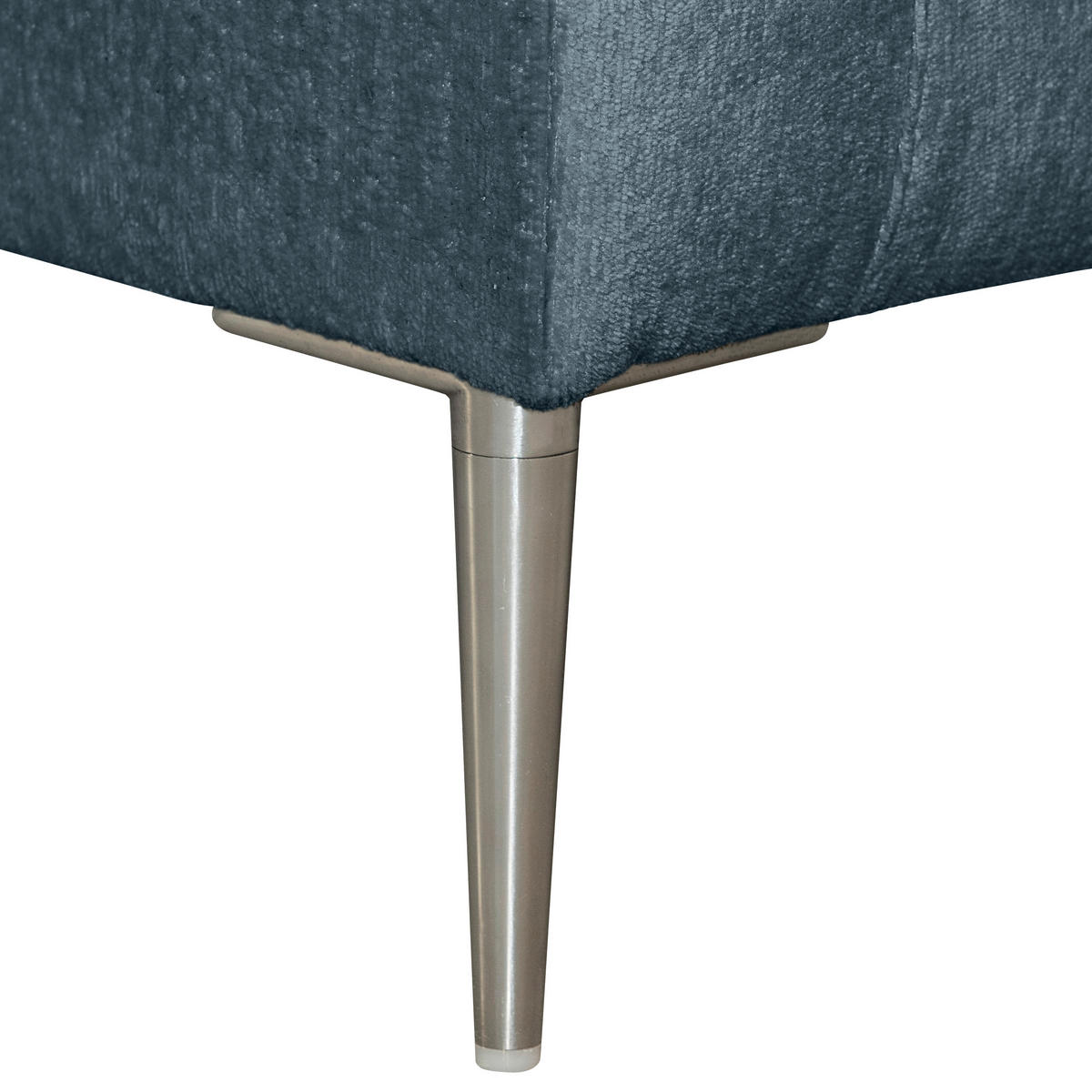 ECKSOFA Dunkelgrau Chenille  - Dunkelgrau/Silberfarben, KONVENTIONELL, Textil/Metall (284/143cm) - Carryhome