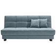 SCHLAFSOFA Mikrovelours Hellblau  - Schwarz/Hellblau, KONVENTIONELL, Textil/Metall (185/85/100cm) - Carryhome