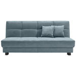 SCHLAFSOFA Mikrovelours Hellblau  - Schwarz/Hellblau, KONVENTIONELL, Textil/Metall (185/85/100cm) - Carryhome