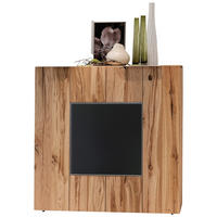 FÉLMAGAS SZEKRÉNY 128/130/42,3 cm  - tölgyfa színű/fekete, Design, Üveg/fa (128/130/42,3cm) - Voglauer