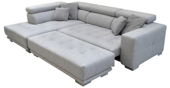 ECKSOFA  in Chenille Hellgrau  207/301 cm  - Chromfarben/Hellgrau, Design, Textil (207/301cm) - Xora