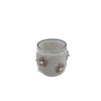 TEELICHTGLAS - Klar/Ecru, LIFESTYLE, Glas/Textil (7,3/8cm)