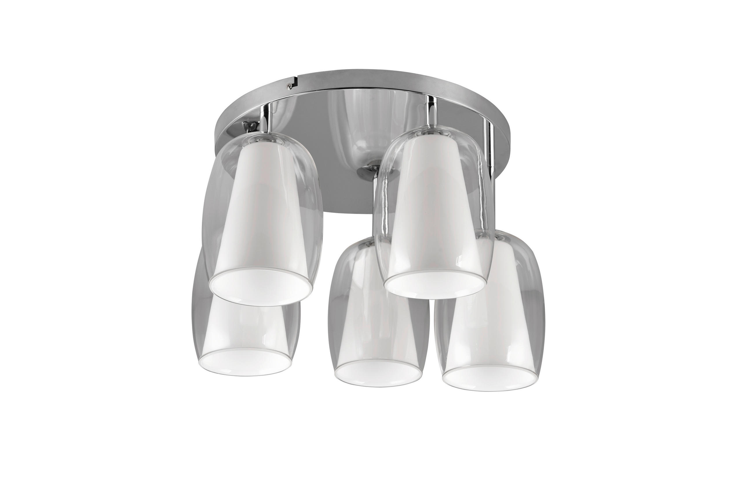 DECKENLEUCHTE  48/31 cm    - Chromfarben/Transparent, Basics, Glas/Metall (48/31cm)