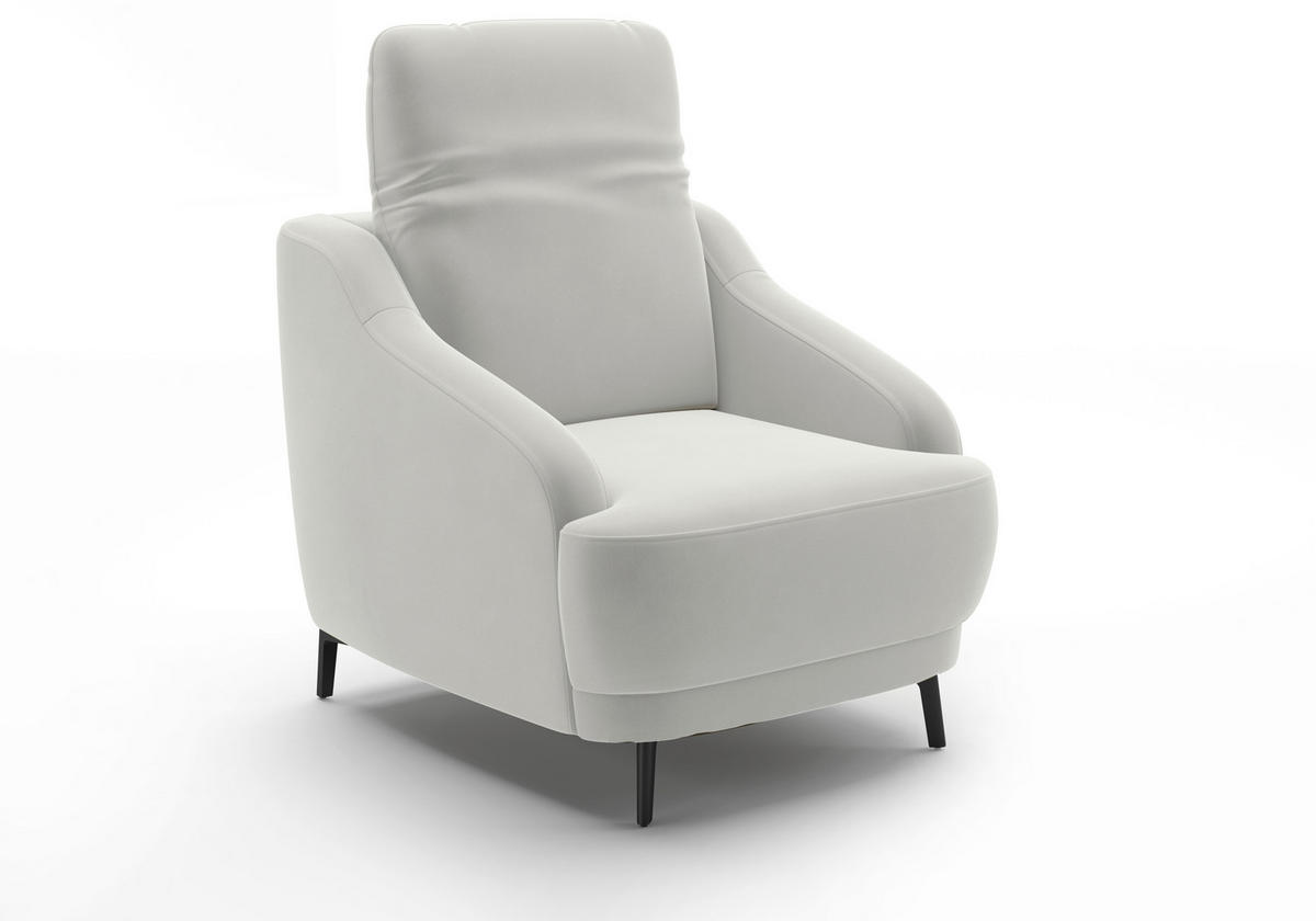 SESSEL in Samt Sandfarben  - Sandfarben/Schwarz, MODERN, Textil/Metall (87/93/104cm) - Sit & More