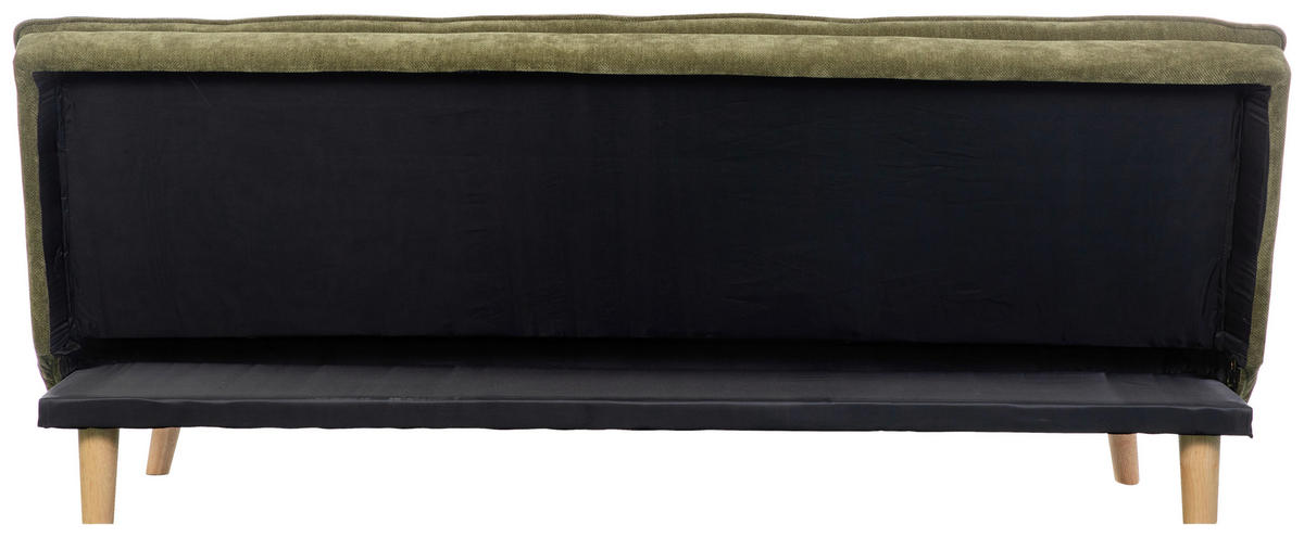 SCHLAFSOFA Chenille Grün, Hellgrün, Hellbraun  - Hellbraun/Naturfarben, Design, Holz/Textil (180cm) - MID.YOU