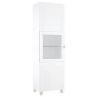 VITRINE in Weiß  - Edelstahlfarben/Champagner, Design, Glas/Holzwerkstoff (60/203,5/41,5cm) - Hom`in