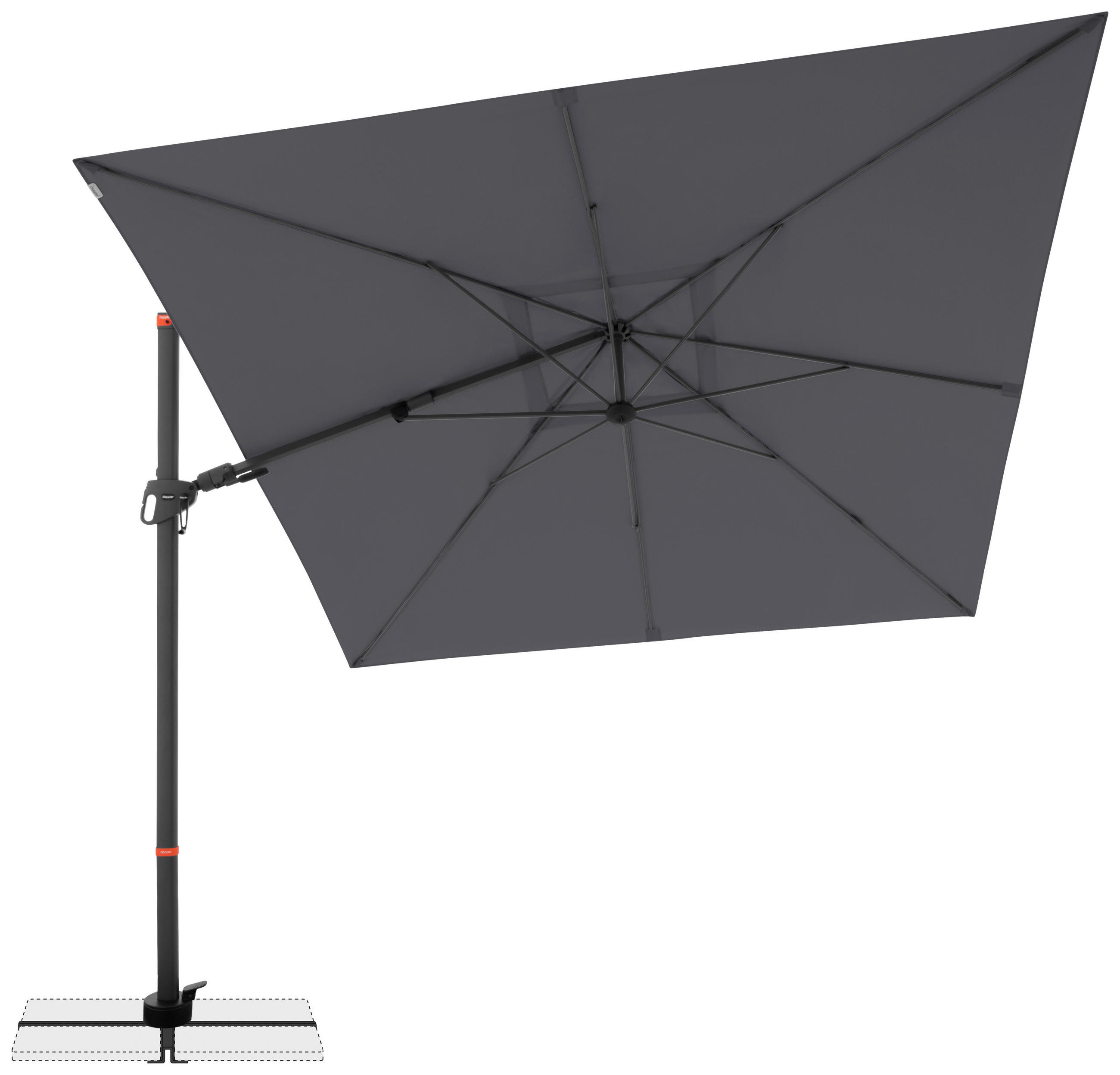 AMPELSCHIRM  280/280 cm  - Anthrazit, Basics, Textil/Metall (280/280cm) - Doppler