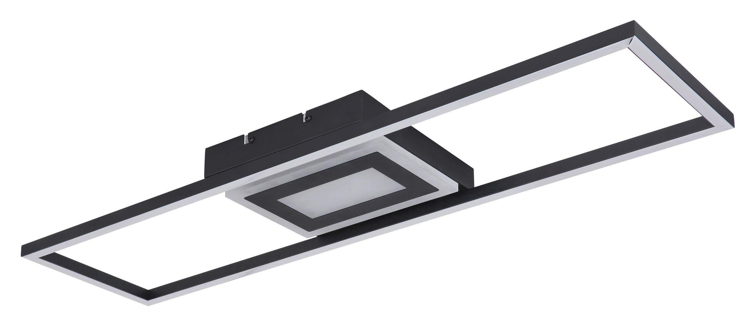 LED-DECKENLEUCHTE 30 W    81/21/5 cm  - Opal/Schwarz, Design, Kunststoff/Metall (81/21/5cm) - Globo