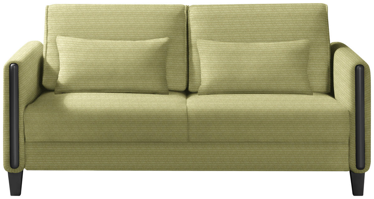 SCHLAFSOFA in Cord Schwarz, Hellgrün  - Schwarz/Hellgrün, Design, Holz/Textil (174/88/104cm) - Niels Andersson