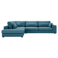 ECKSOFA Blau Cord  - Blau/Schwarz, KONVENTIONELL, Kunststoff/Textil (250/314cm) - Carryhome