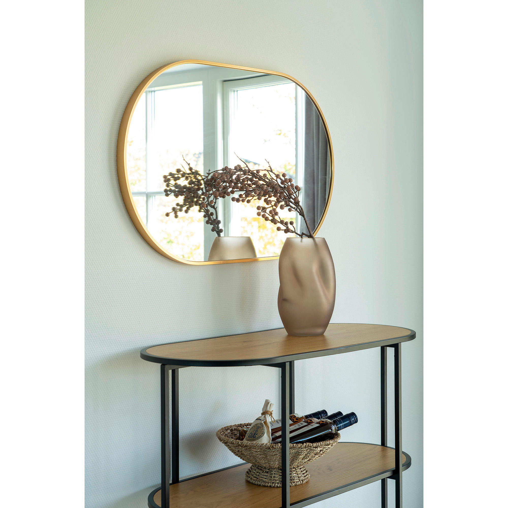 VÄGGSPEGEL 80/50/3 cm    - mässingsfärgad, Basics, metall/glas (80/50/3cm) - Ambia Home