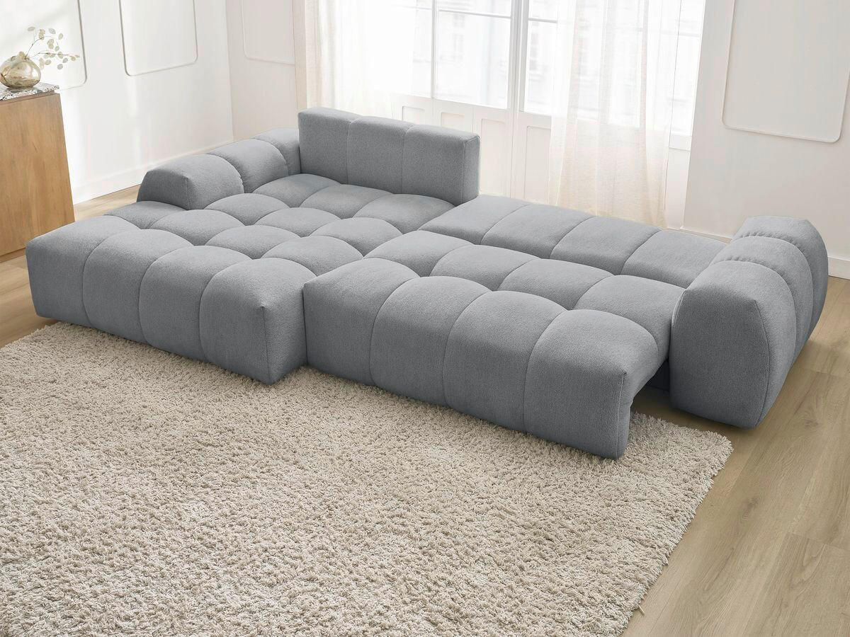 ECKSCHLAFSOFA EVEREST  mit Rücken echt, Armteil links, Armteil rechts Flachgewebe Dunkelgrau  - Dunkelgrau/Schwarz, MODERN, Kunststoff/Textil (180/318cm) - Livetastic