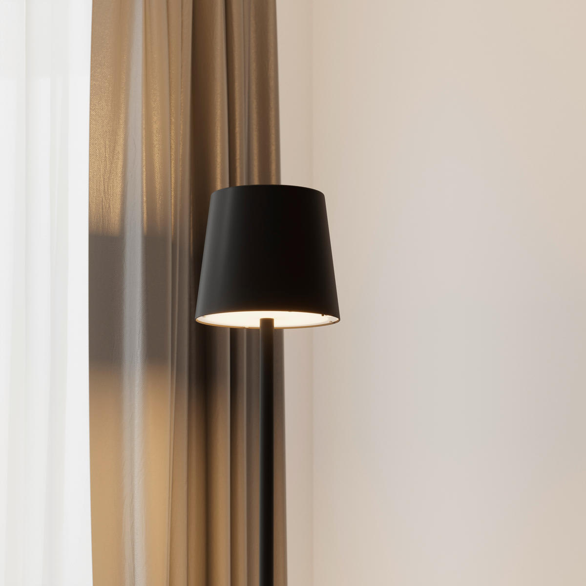 SOLARLEUCHTE  - Schwarz, Design, Kunststoff/Metall (28/149cm) - Ambia Garden