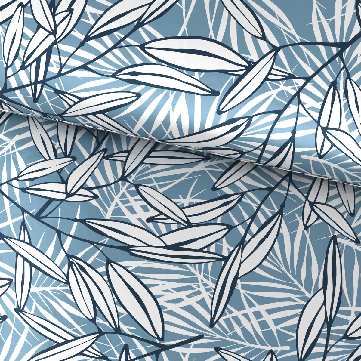 ÁGYNEMŰHUZAT-GARNITÚRA 140/200 cm  - kék/fehér, Basics, textil (140/200cm) - Novel
