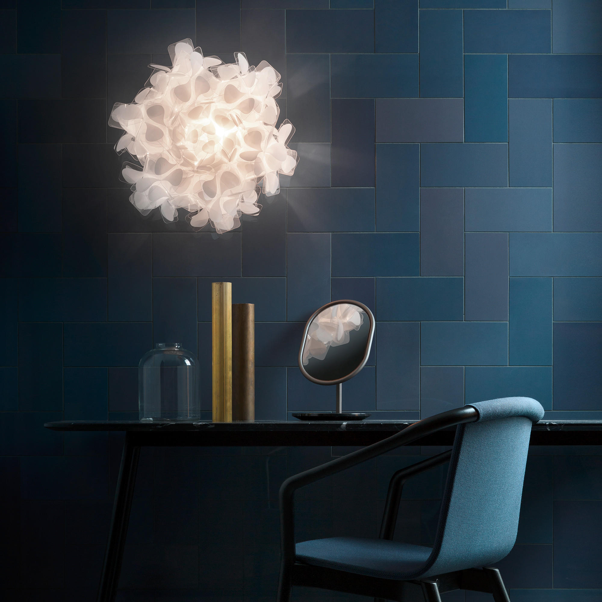 DECKENLEUCHTE CLIZIA 53/20 cm   - Transparent/Weiß, Design, Kunststoff (53/20cm) - Slamp