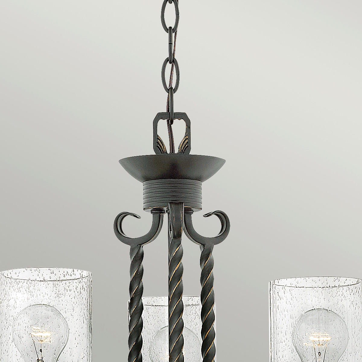 KRONLEUCHTER 42.2/56.5 cm    - Schwarz, Basics, Glas/Metall (42.2/56.5cm) - Elstead Lighting