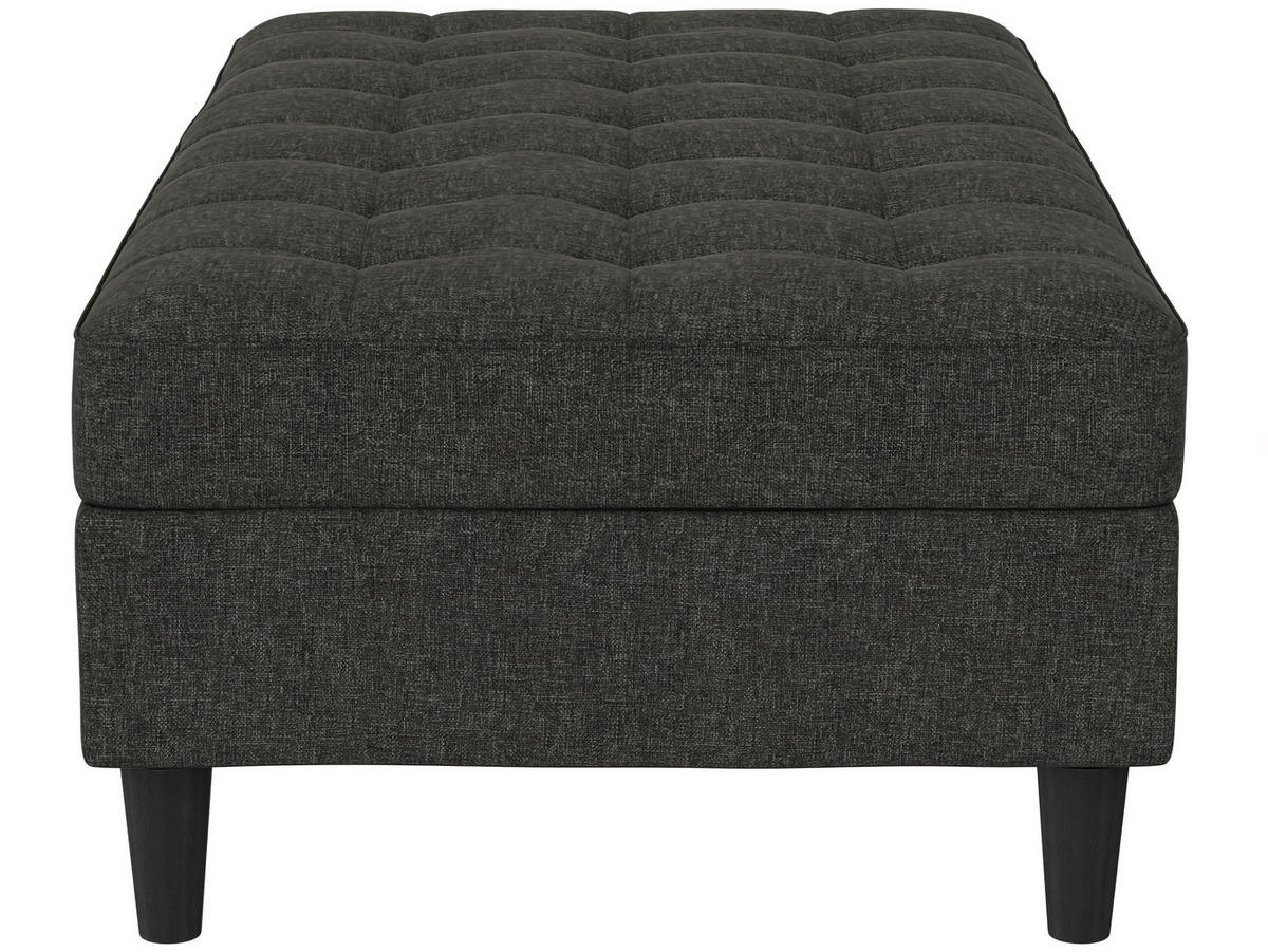 HOCKER PALERMO Webstoff, Leinenoptik Anthrazit  - Anthrazit/Schwarz, Basics, Kunststoff/Textil (130/43/69cm) - Livetastic