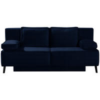 SCHLAFSOFA in Dunkelblau  - Schwarz/Dunkelblau, KONVENTIONELL, Textil/Metall (197/91/88cm) - Novel