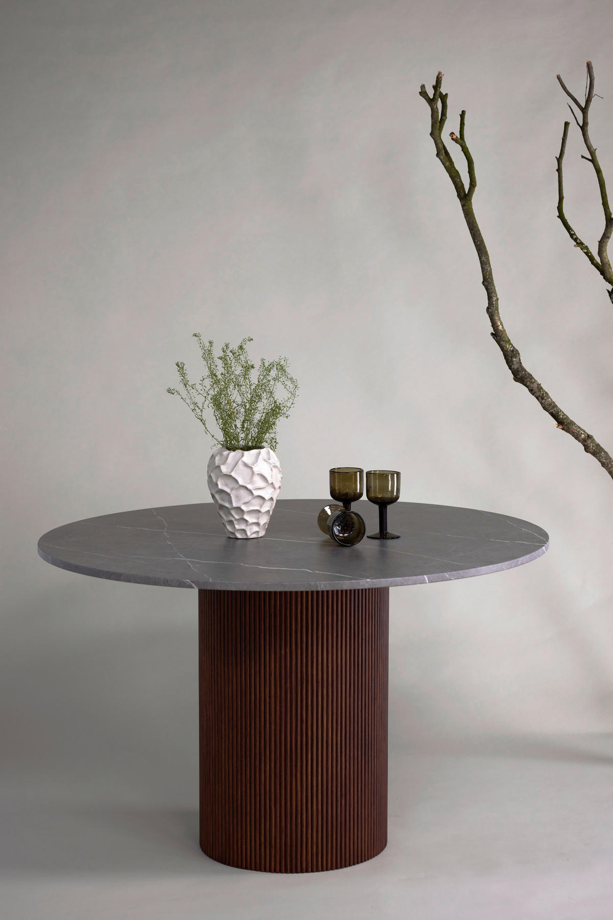 MATBORD i trämaterial, trä, glas  120/74 cm  - grå/mörkbrun, Design, trämaterial/trä (120/74cm) - Niels Andersson
