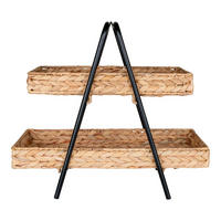 TABLETT Holz Wasserhyazinthe  - Schwarz/Braun, Design, Holz (42/43.5/23cm)