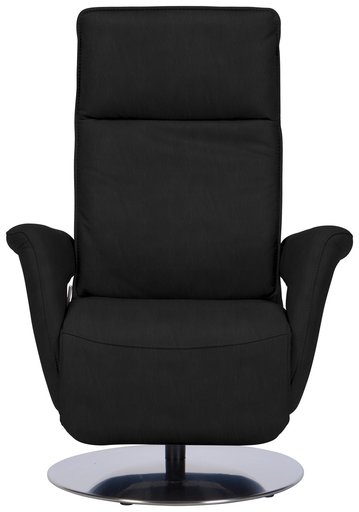 RELAXSESSEL in Leder Schwarz  - Edelstahlfarben/Schwarz, Design, Leder/Metall (83/112/87-174cm) - Valdera
