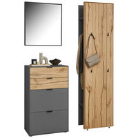 GARDEROBE 4-teilig 128,8/205,5/37,1 cm  - Design, Glas/Holz (128,8/205,5/37,1cm) - Dieter Knoll