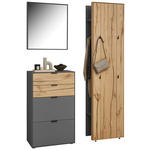 GARDEROBE 4-teilig  in 128,8/205,5/37,1 cm  - Design, Glas/Holz (128,8/205,5/37,1cm) - Dieter Knoll